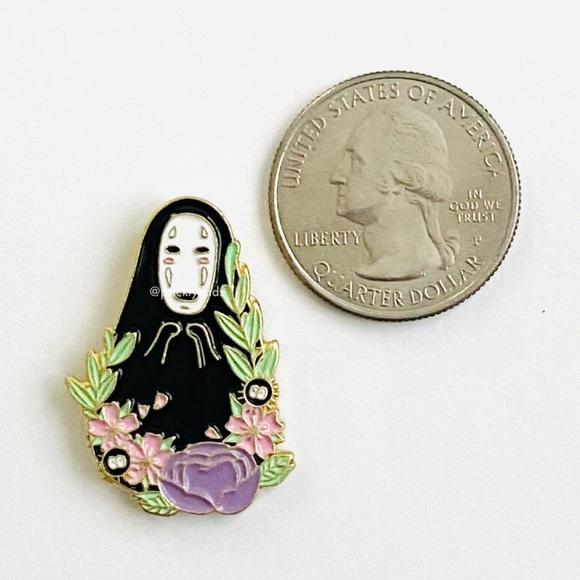4/$20 Spirited Away Floral No Face Soot Sprites Enamel Pin - Picture 2 of 3